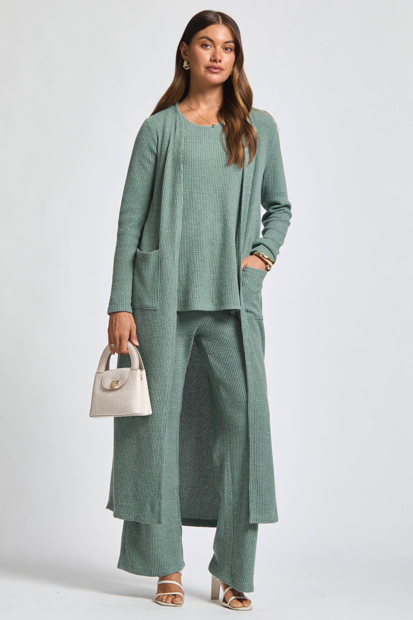Sleeveless Tank/Cardigan/Pants