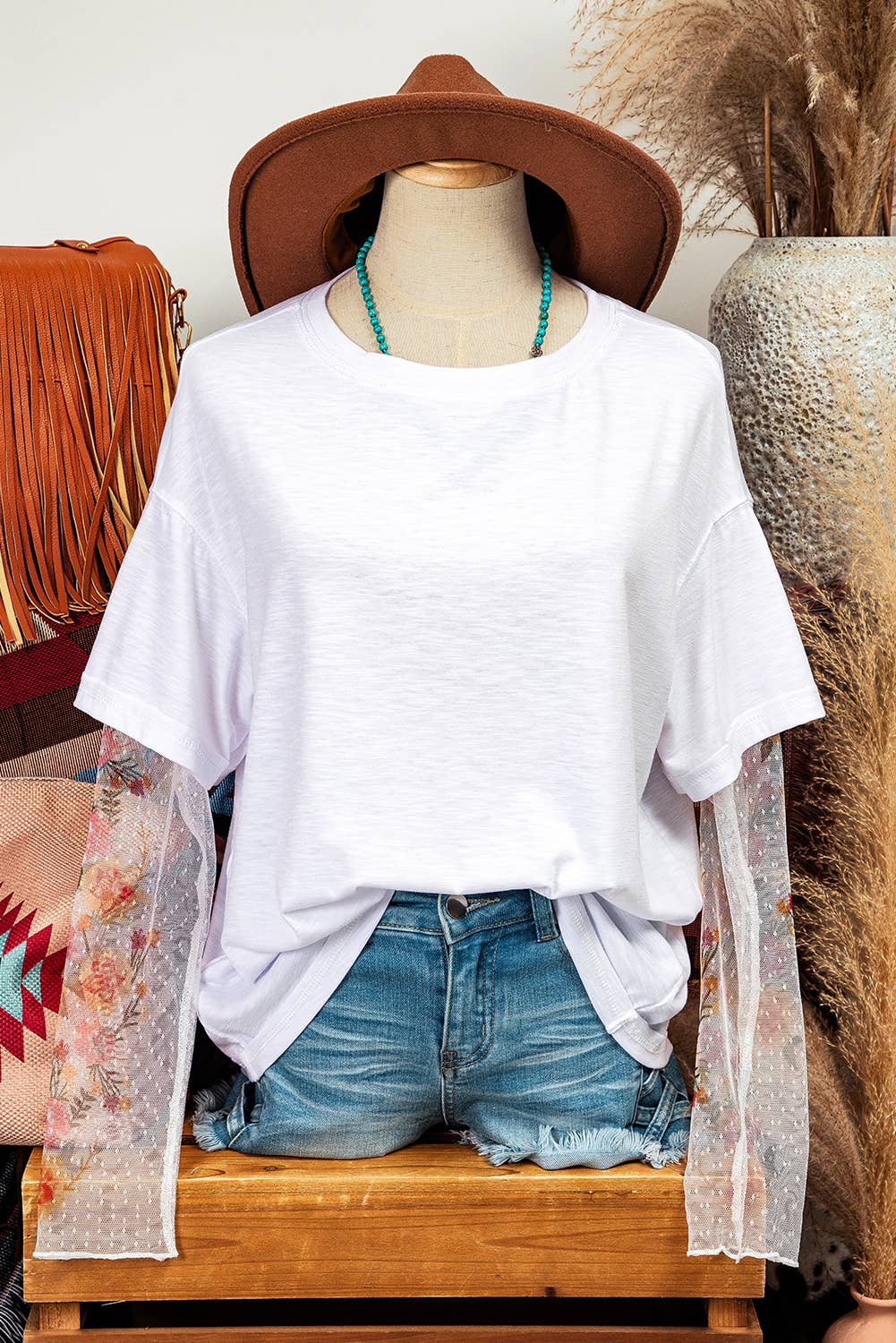 Floral Long Sleeve Patchwork Tee