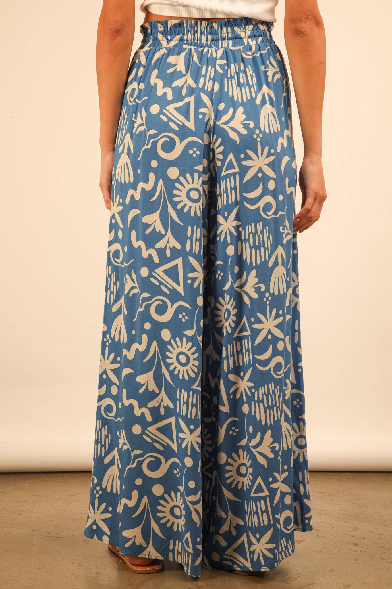 Printed Wide Leg Long Pants