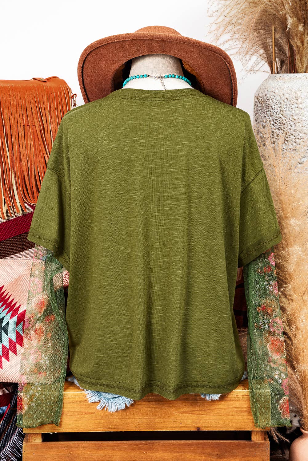 Floral Long Sleeve Patchwork Tee