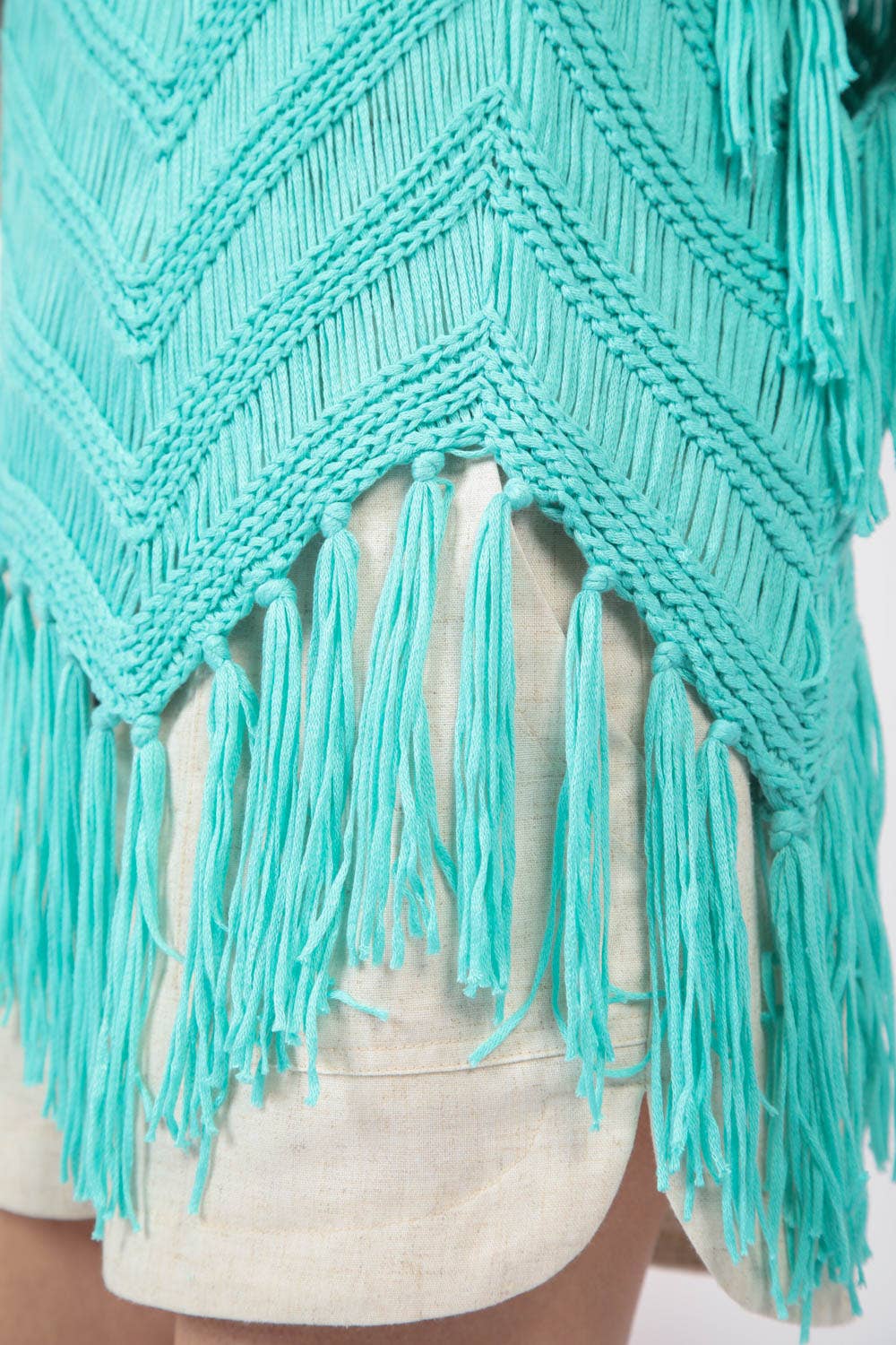 Fringe Detail Oversized Sweater Top