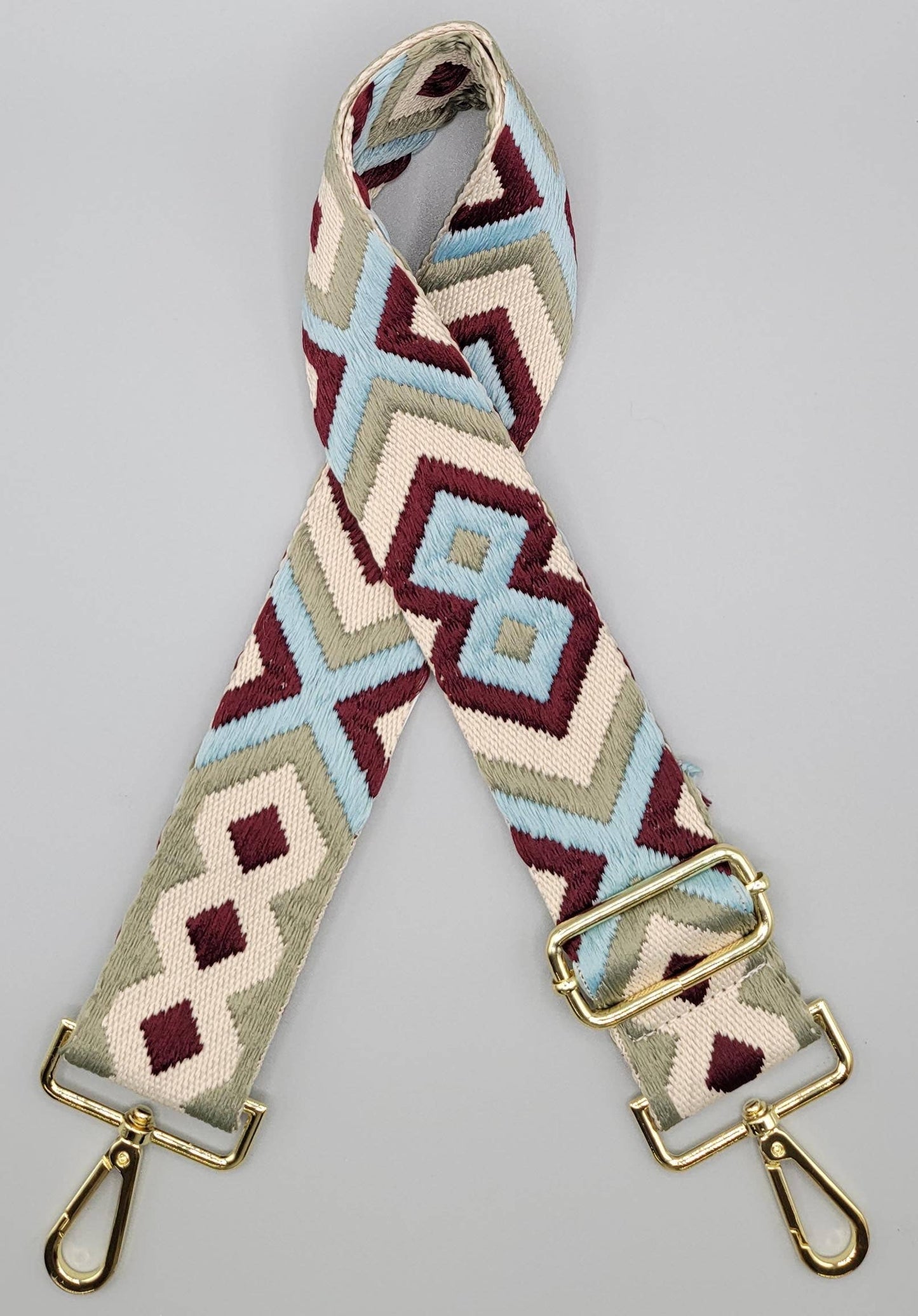 MiMi Wholesale - SS050B TG10139 Boho Adjustable Guitar Strap: Aqua Pink
