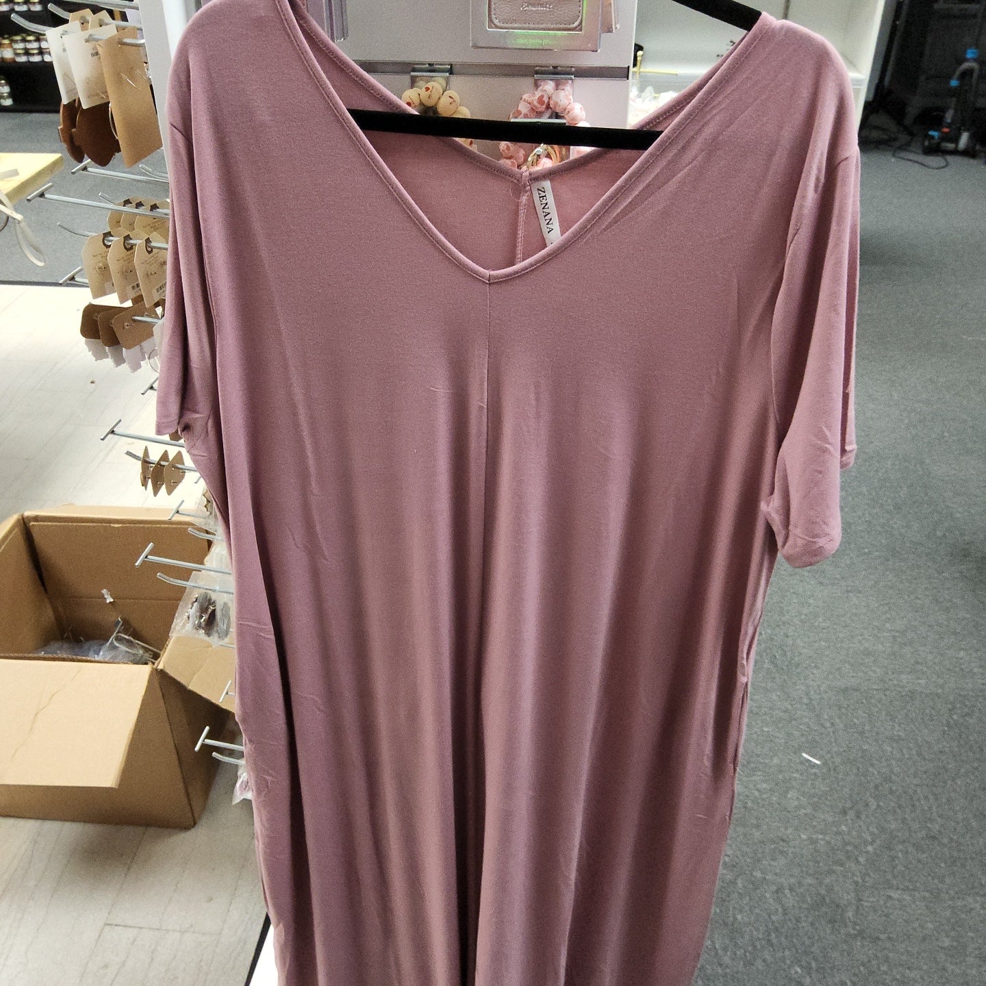 Plus V-Neck Short Sleeve Max Dress