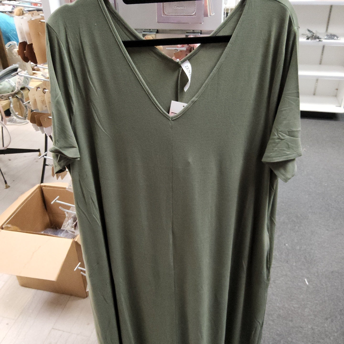 Plus V-Neck Short Sleeve Max Dress