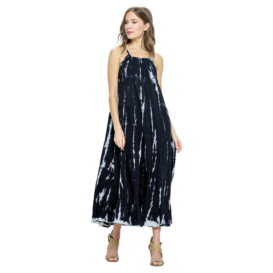 Long Dress Tie Dye Ruffle Tiered