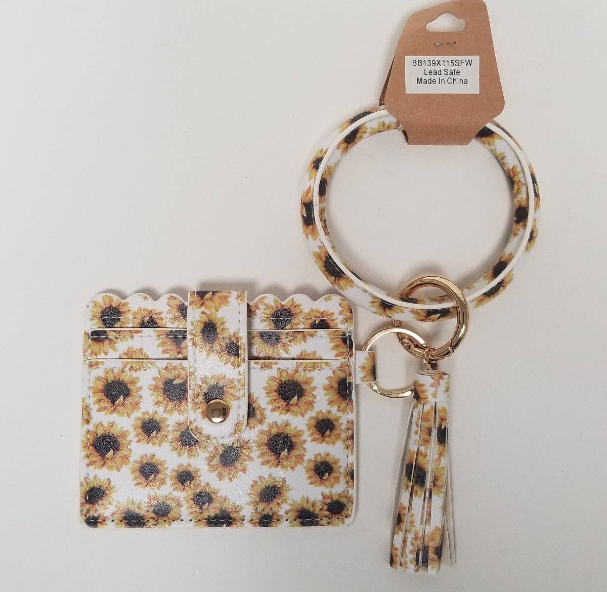WHITE LEOPARD Bangle/Key-Chain/Wallet w/ ID Wind: White Leopard