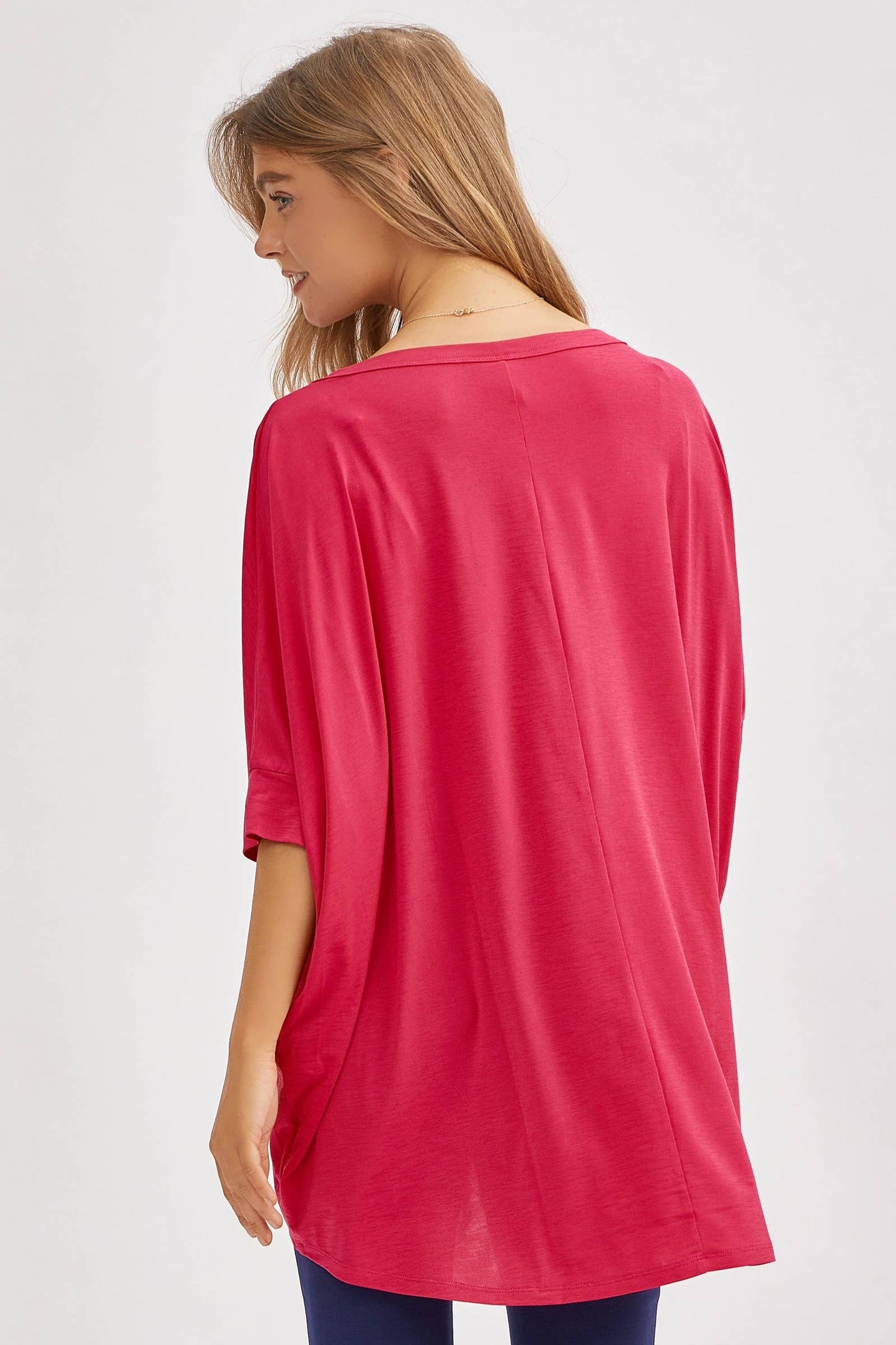 Relaxed Banded Dolman Sleeve Poncho