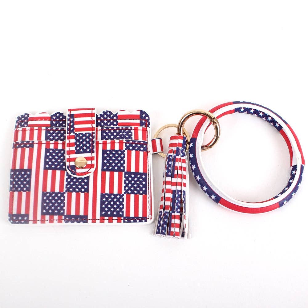WHITE LEOPARD Bangle/Key-Chain/Wallet w/ ID Wind: White Leopard