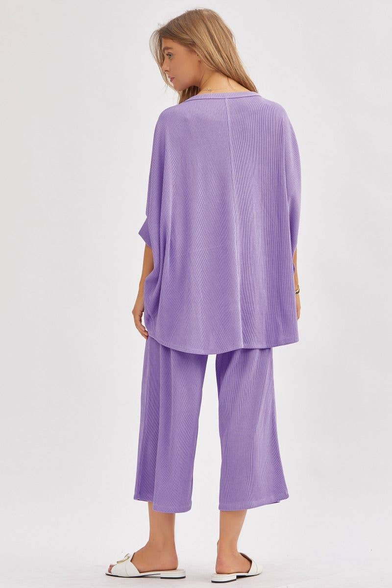 Solid Blouse + Wide Leg Set