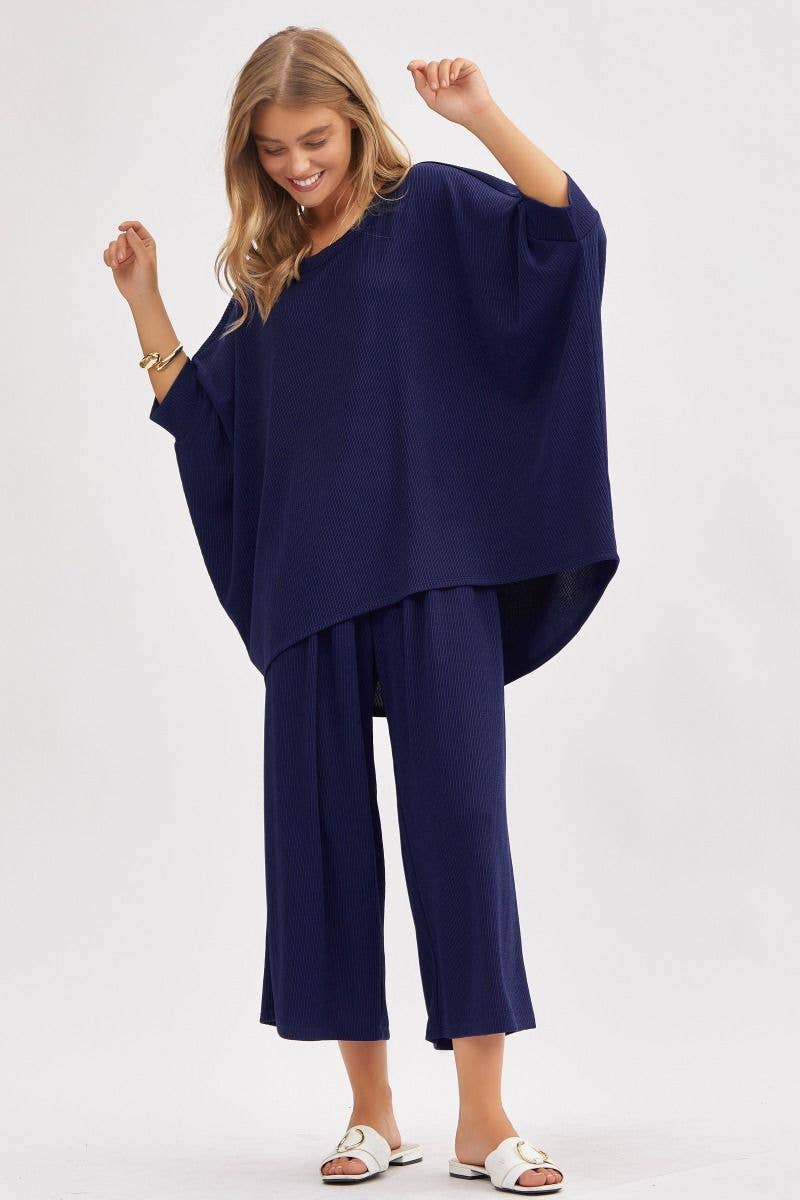 Solid Blouse + Wide Leg Set