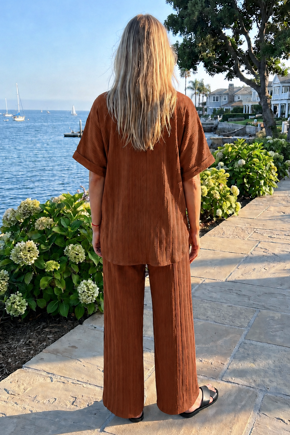 2-Piece Dolman Sleeve Blouse + Relaxed Bottoms