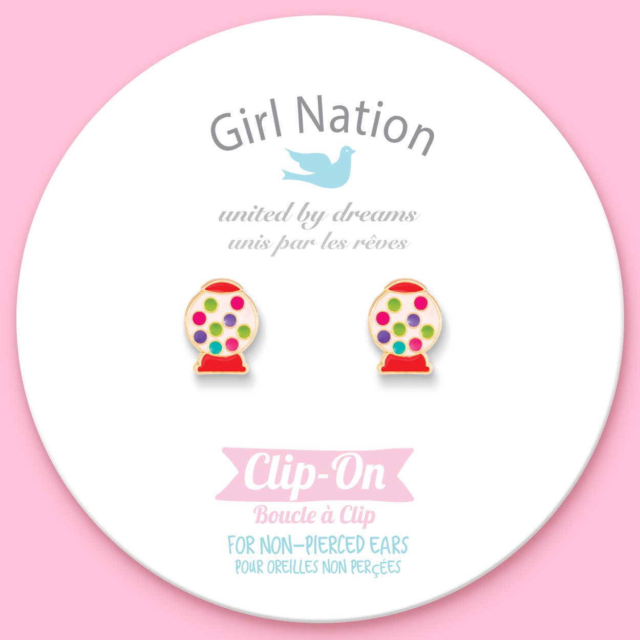Girl Nation - CLIP ON Cutie Earrings- Gumball Nostalgia