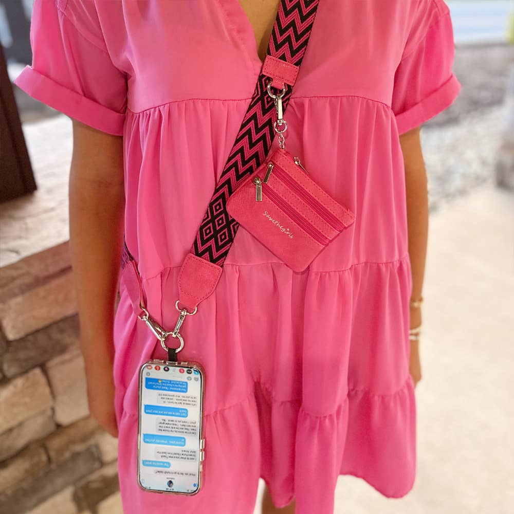 Save The Girls - Clip & Go Crossbody Phone Lanyard - Chevron Collection