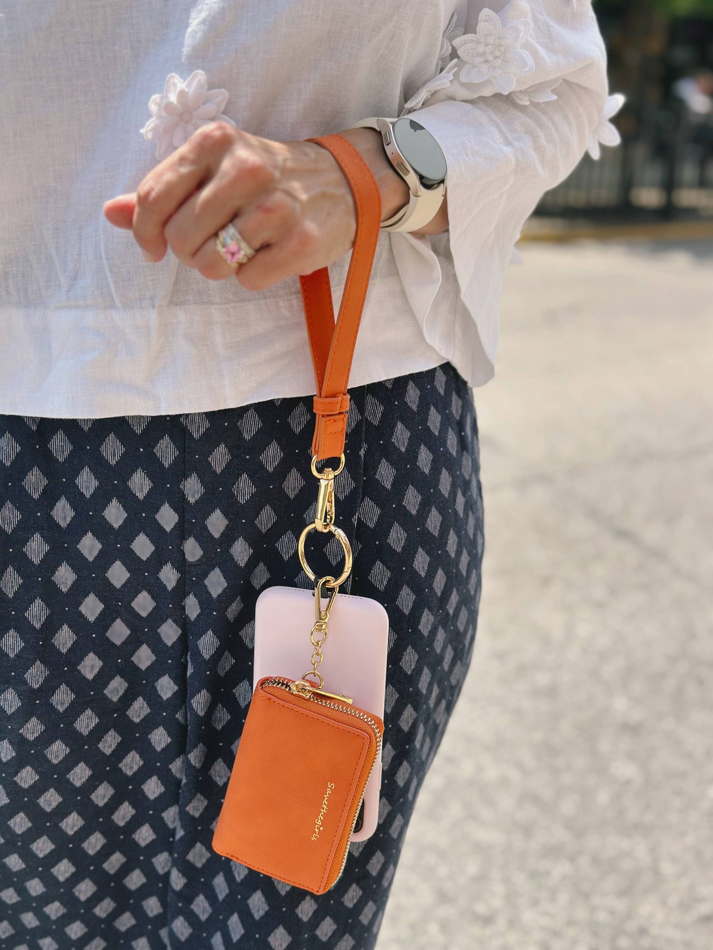Save The Girls - Clip & Go Strap with Pouch Brushed Vegan Leather Collection: Brown - Brown Pouch