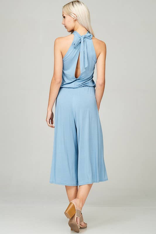 Jersey Halter Midi Jumpsuit