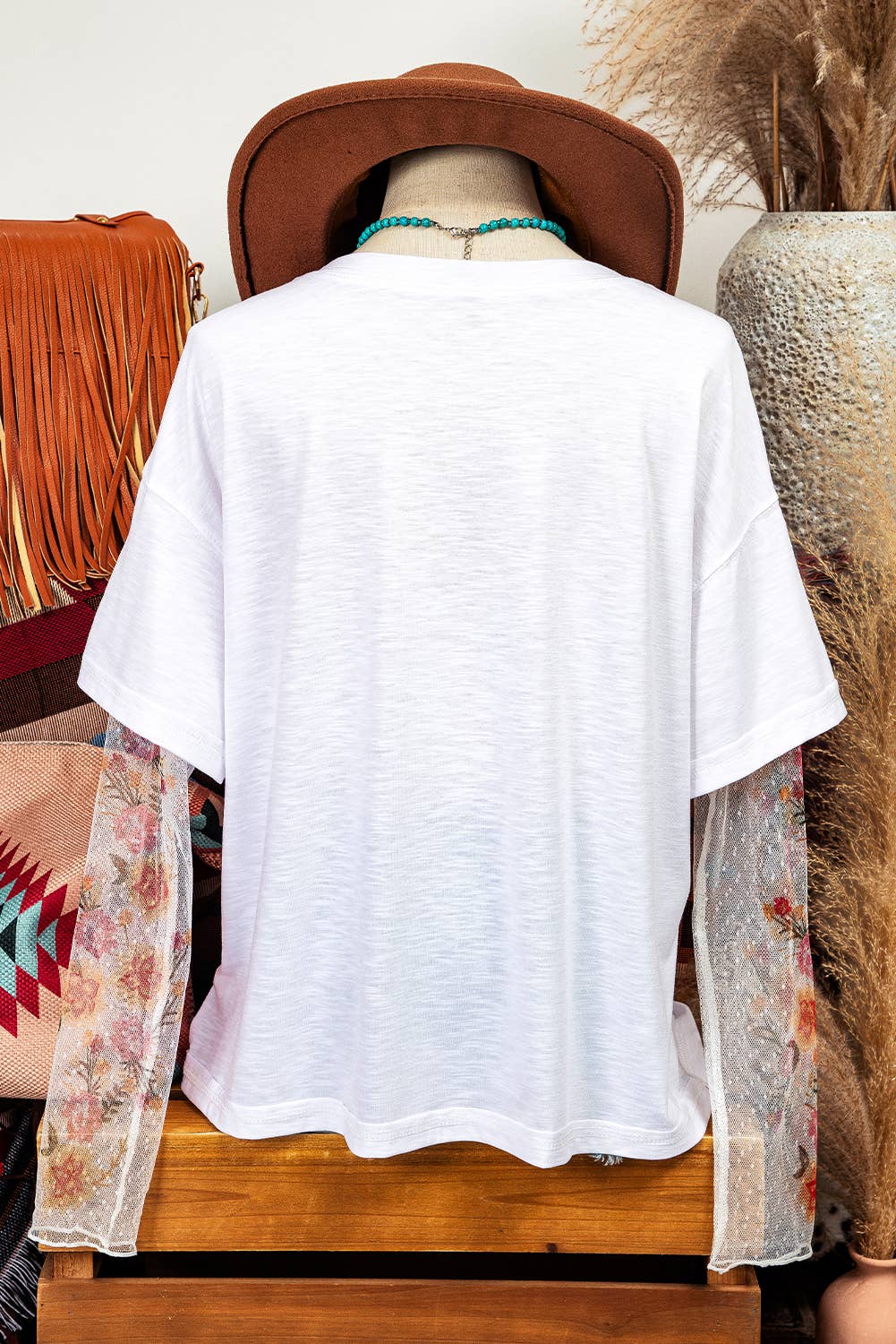 Floral Long Sleeve Patchwork Tee