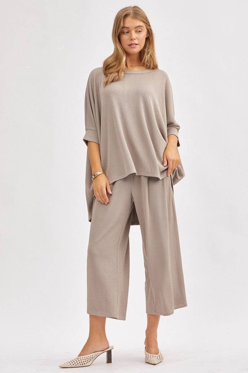 Solid Blouse + Wide Leg Set