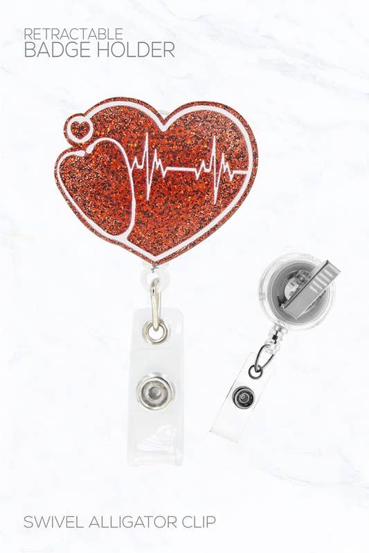 Suzie Q USA - Heart Cardiac Badge Holder