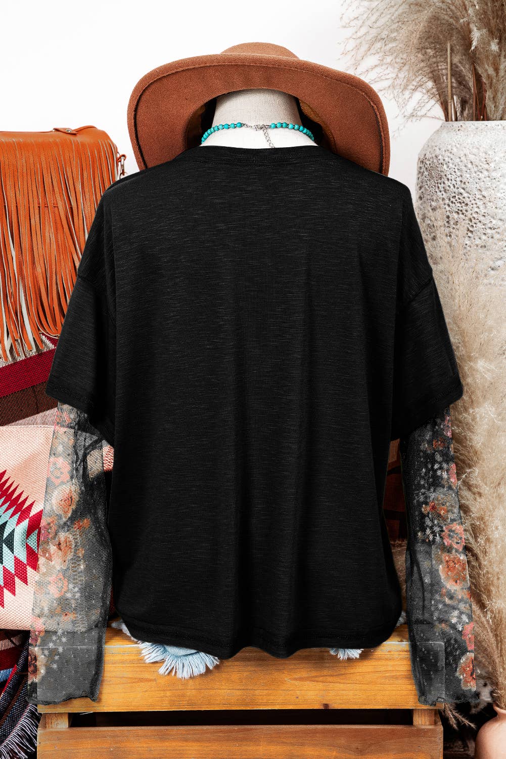 Floral Long Sleeve Patchwork Tee