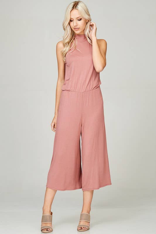 Jersey Halter Midi Jumpsuit