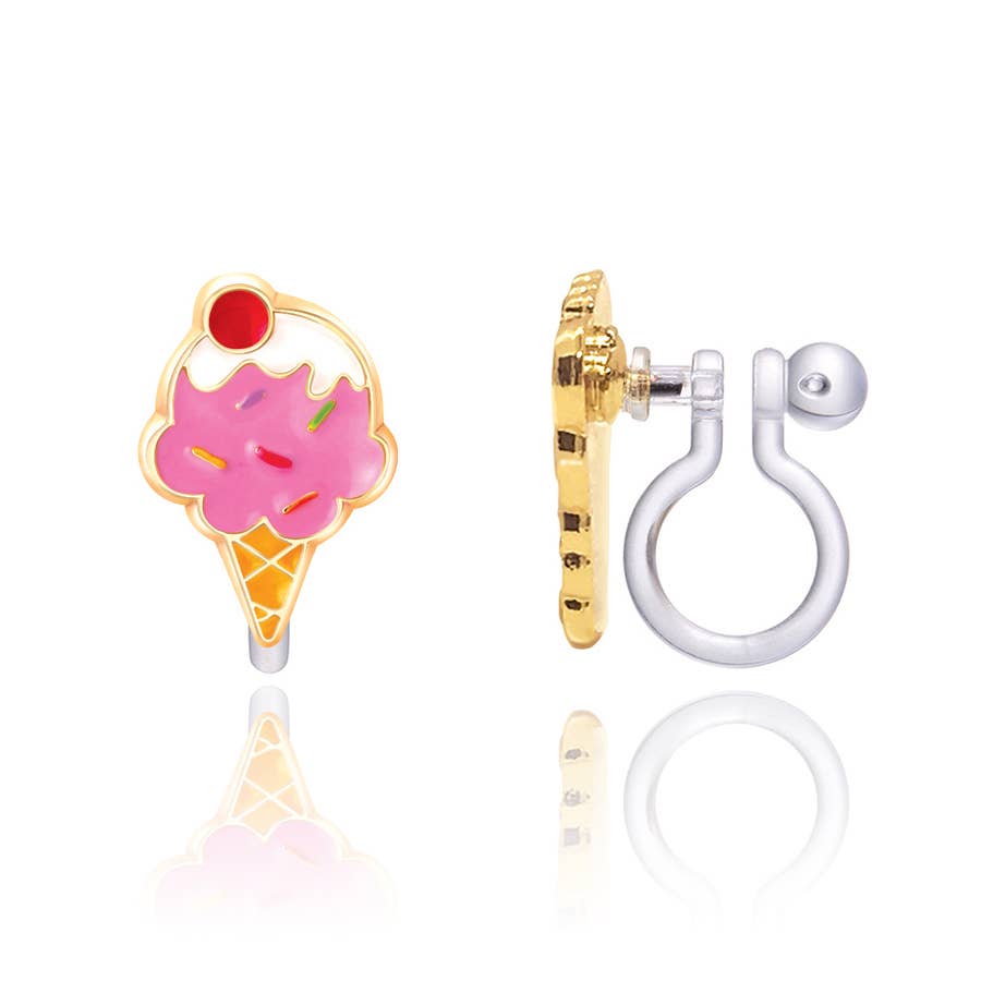 Girl Nation - CLIP ON Cutie Earrings- Ice Cream Dream