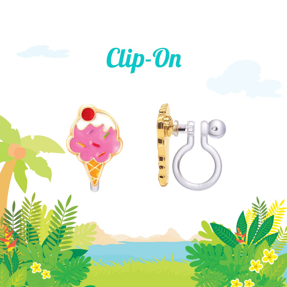 Girl Nation - CLIP ON Cutie Earrings- Ice Cream Dream