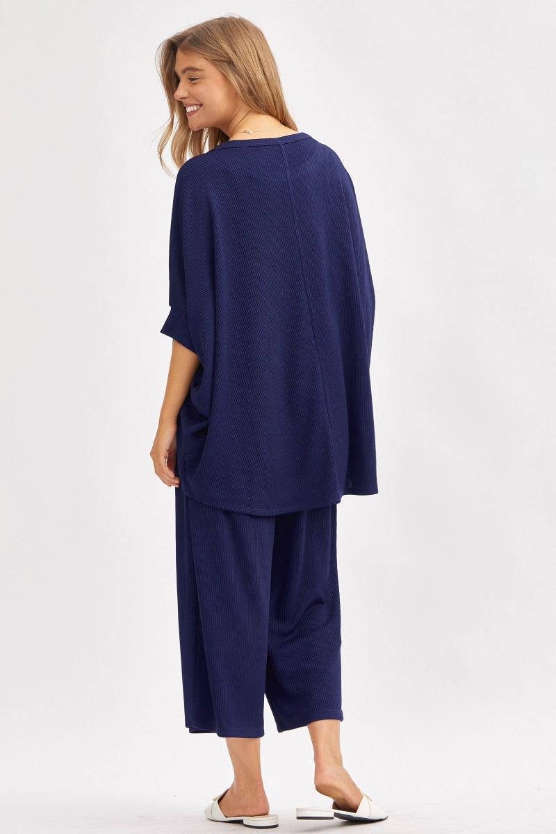 Solid Blouse + Wide Leg Set