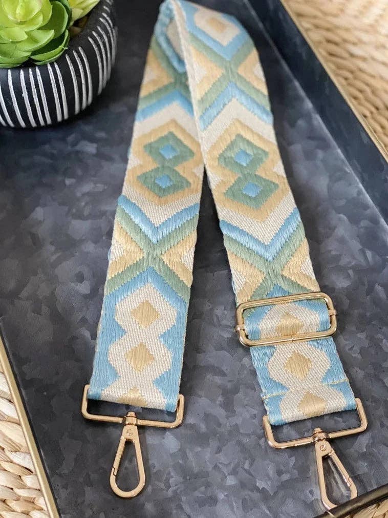 MiMi Wholesale - SS050B TG10139 Boho Adjustable Guitar Strap: Aqua Pink