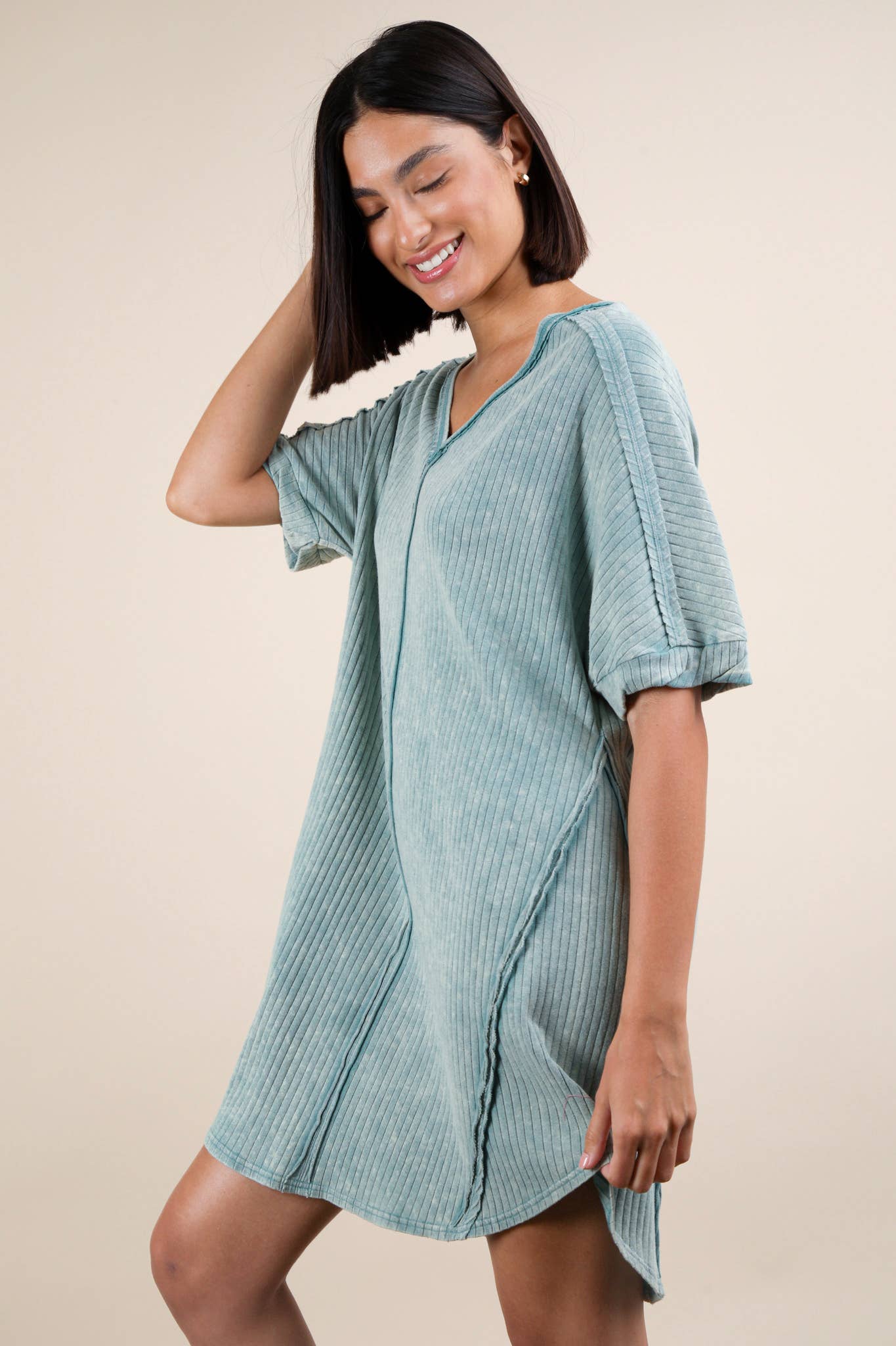 Mineral Washed Mini Dress