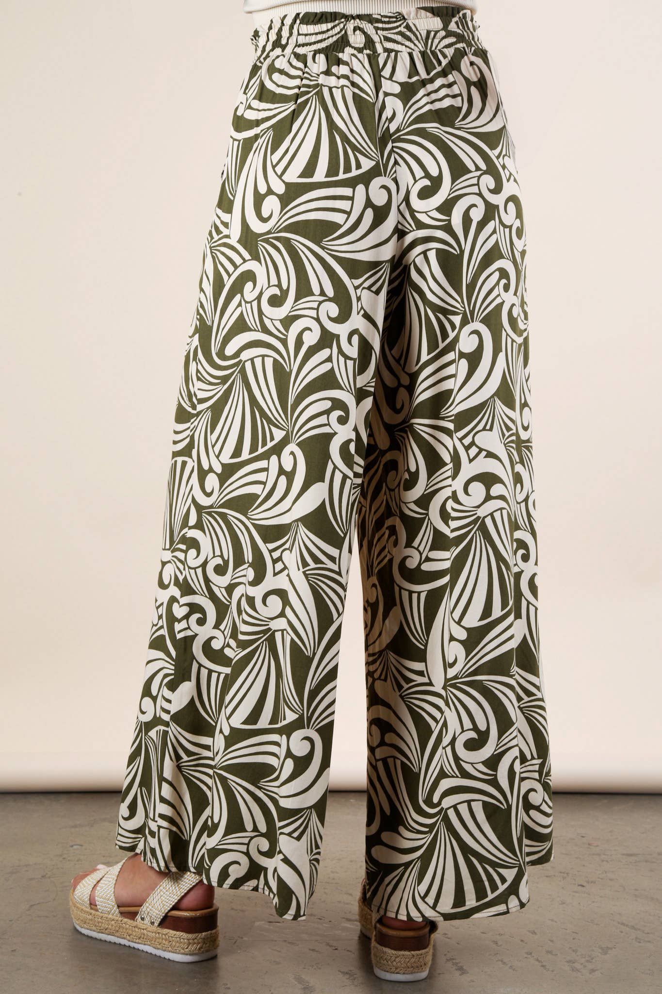 Printed Wide Leg Long Pants