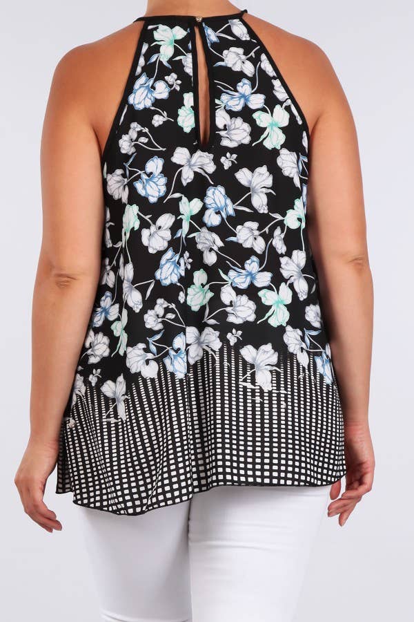 Plus Size Pleat NK Print Cami