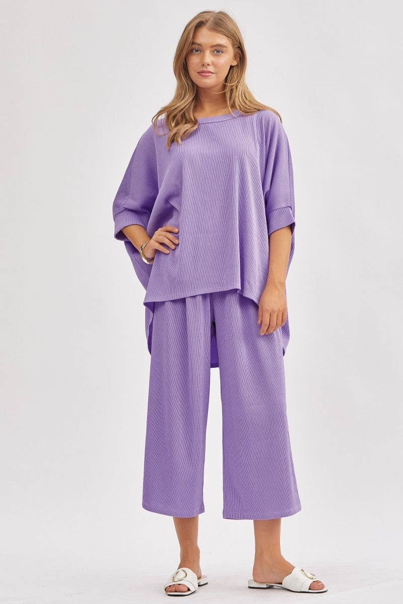 Solid Blouse + Wide Leg Set