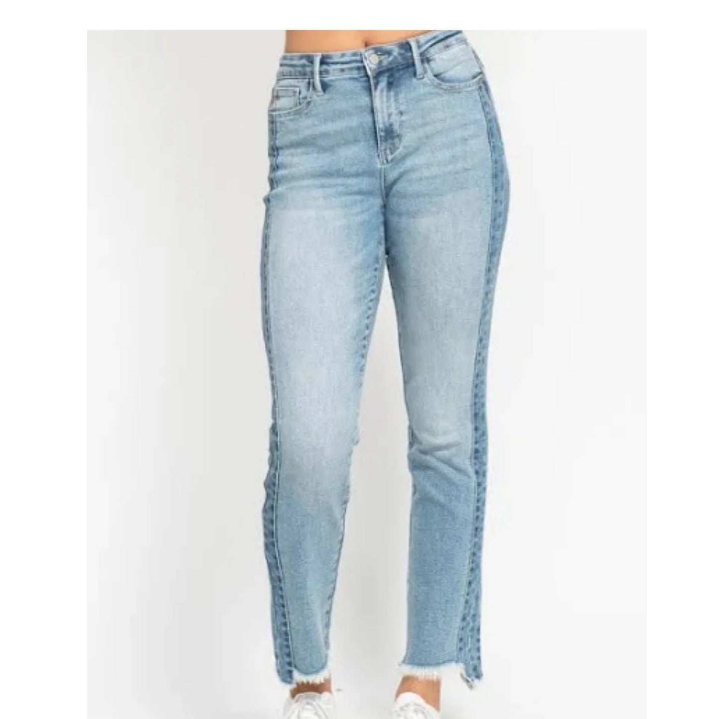 HW Vintage Wash Side Panel Detail & Hi Lo Fray Hem Slim