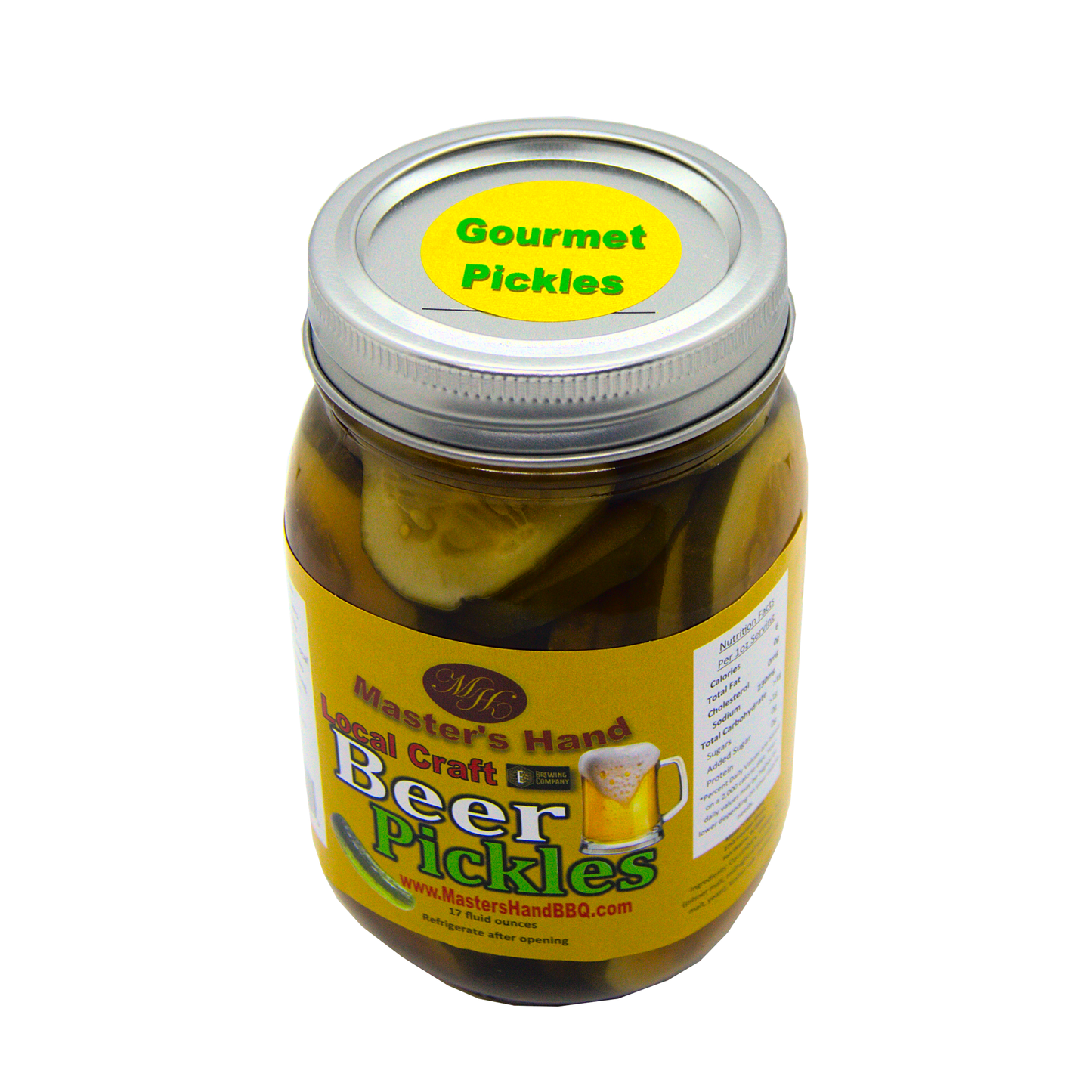 Master's Hand BBQ - Beer Pickles 16oz (In a Local Craft Lager) (case of 12)