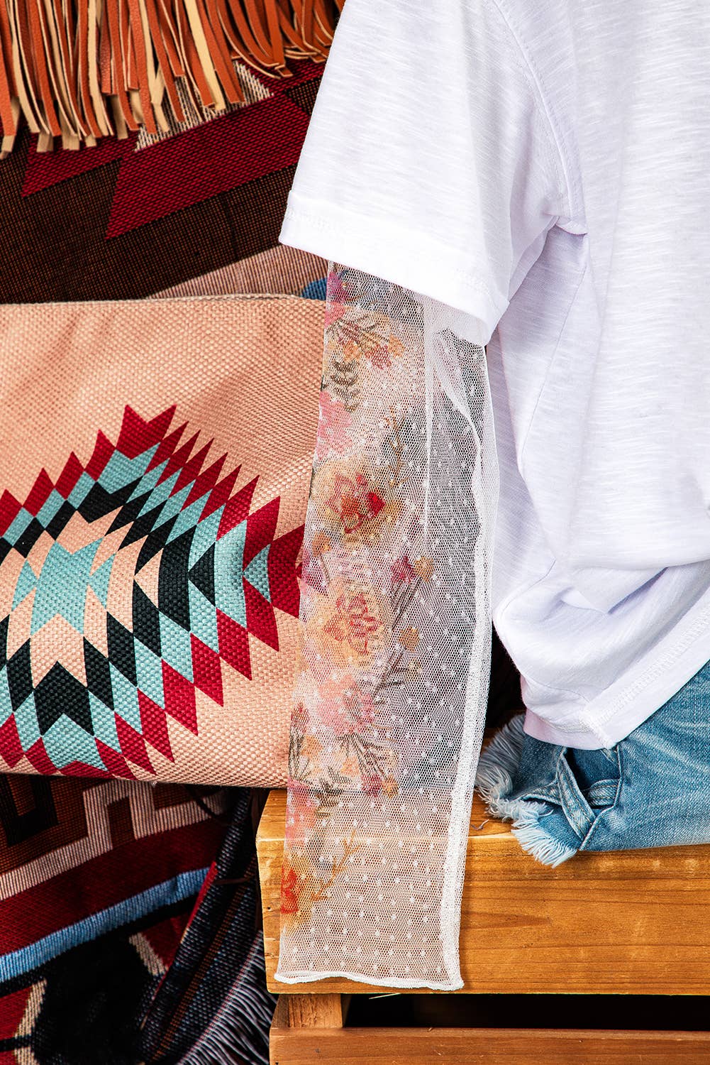 Floral Long Sleeve Patchwork Tee