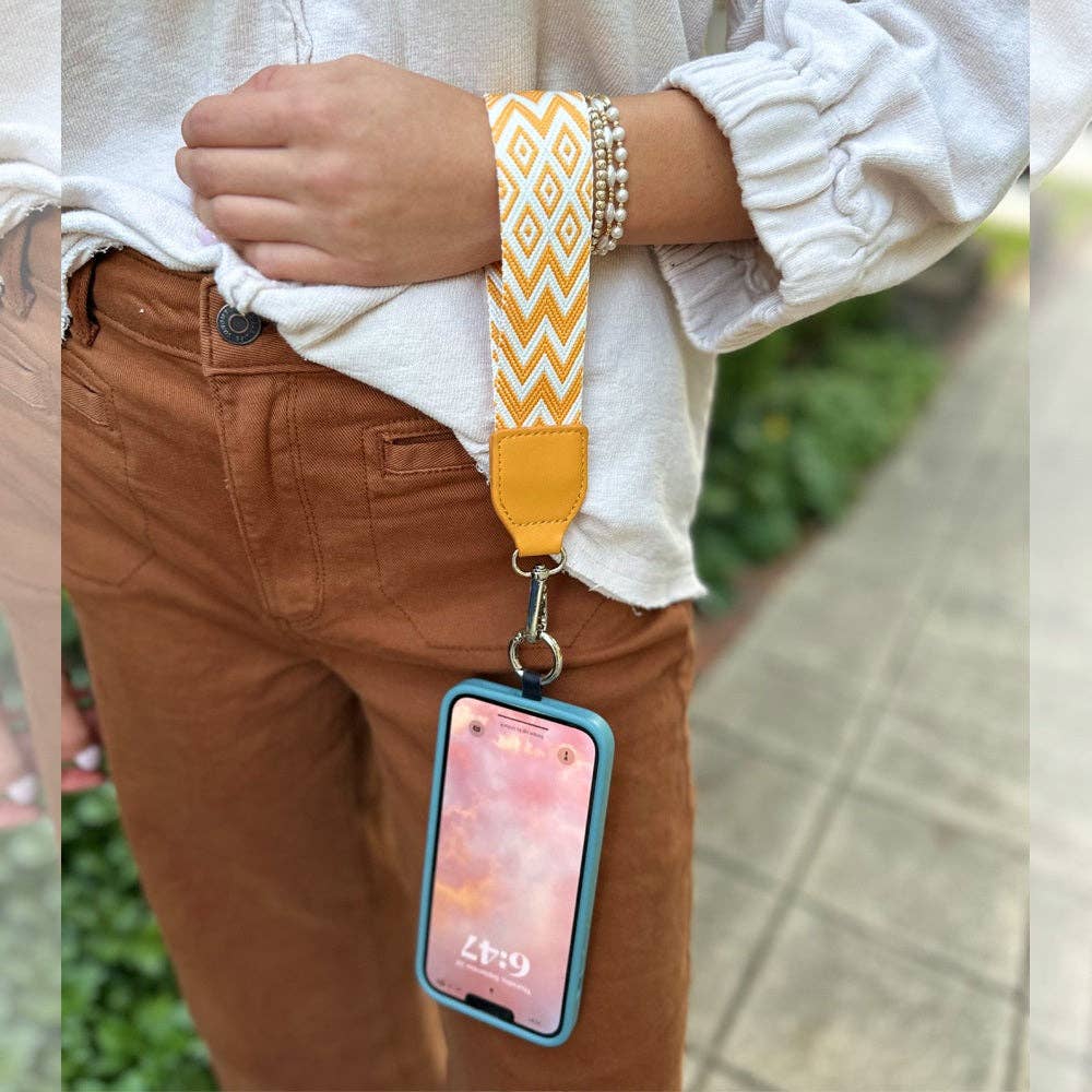 Save The Girls - Clip & Go Crossbody Phone Lanyard - Chevron Collection