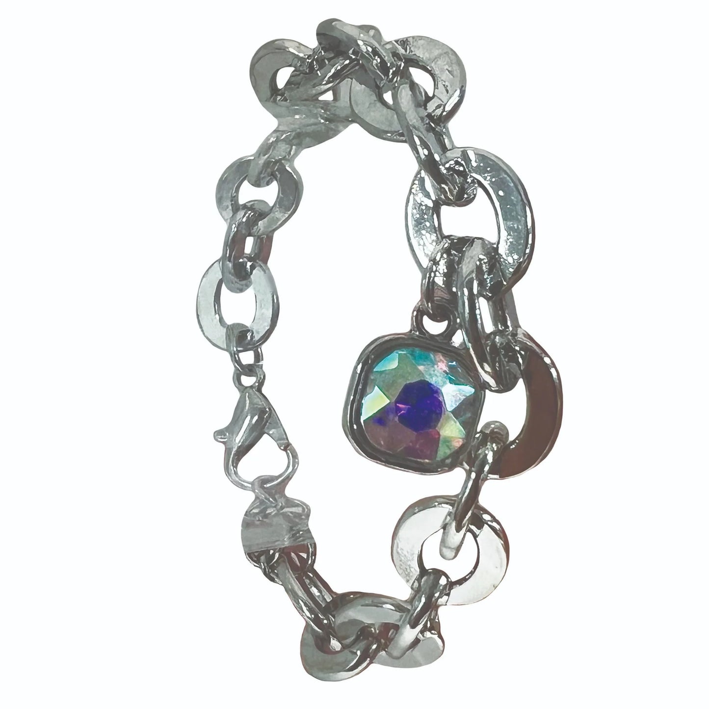 SILVER CHUNKY CHAIN BRACELET/CHARM