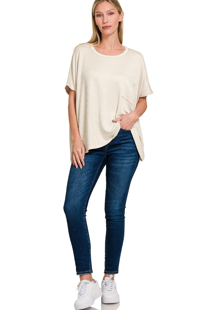Rib Short Sleeve top