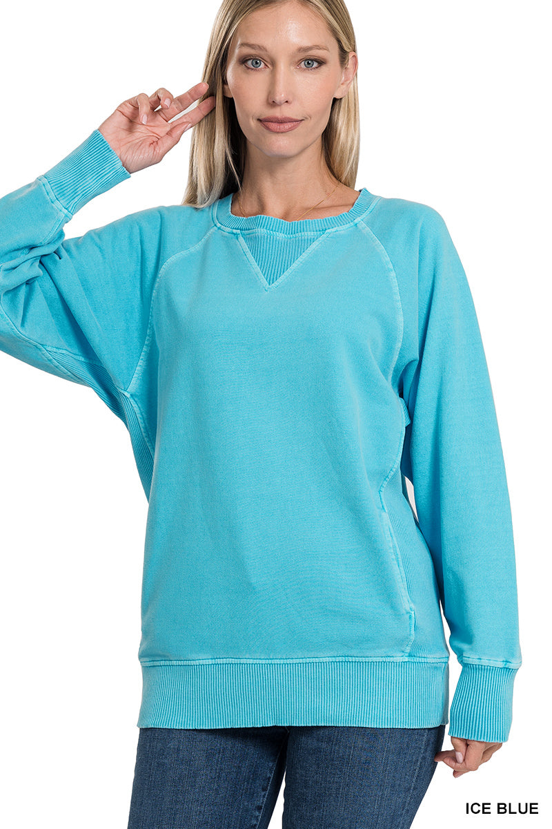 DYED TERRY PULLOVER