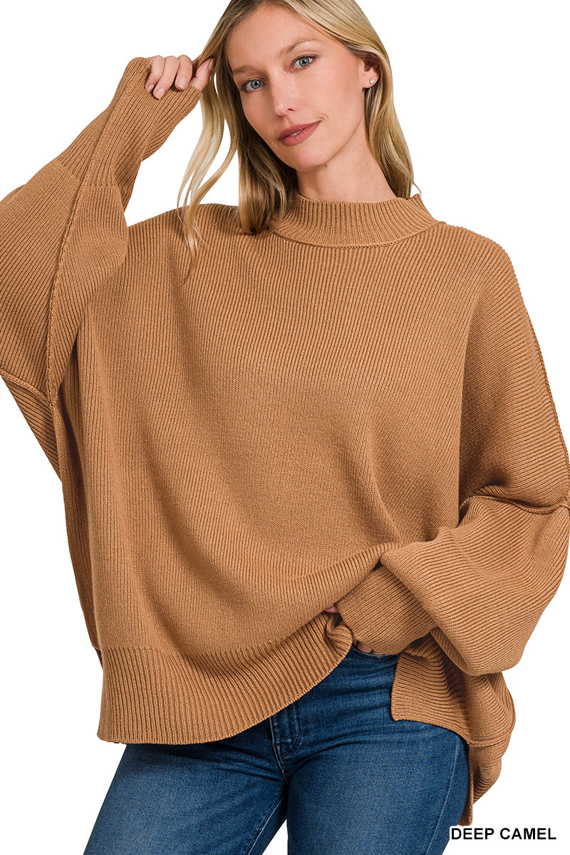 SIDE SLIT OVERSIZED SWEATER