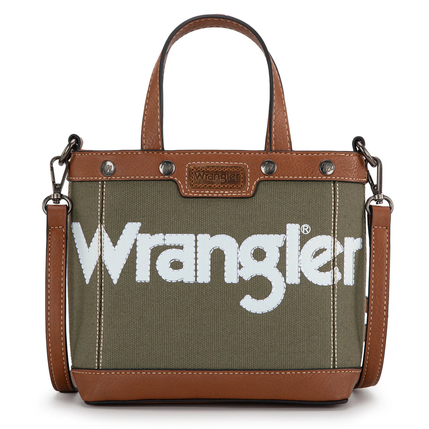 WRANGLER LEATHER TRIM CANVAS CROSSBODY BAG