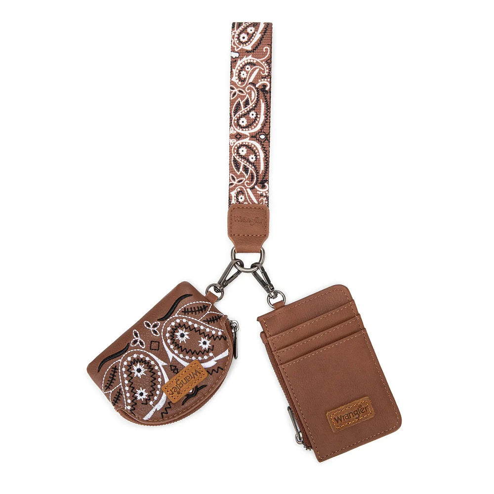 Wrangler Paisley RFID Blocking Card Coin Pouch Set