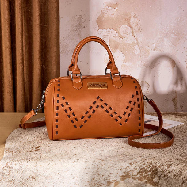 Wrangler Stitch Detail Classic Barrel Satchel/Crossbody