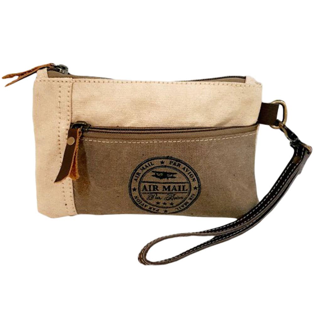Air Mails Canvas Wristlet