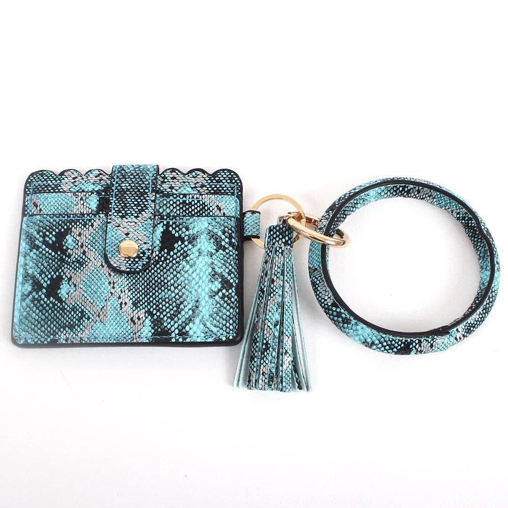 WHITE LEOPARD Bangle/Key-Chain/Wallet w/ ID Wind: White Leopard