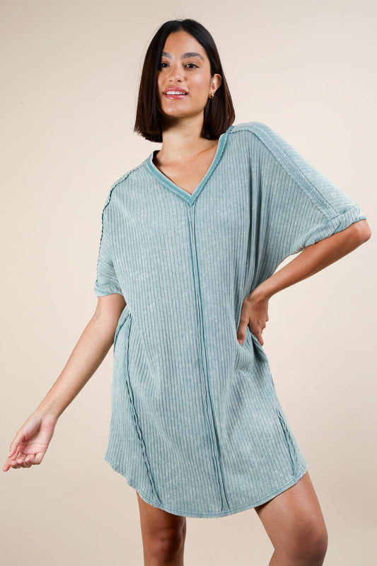 Mineral Washed Mini Dress