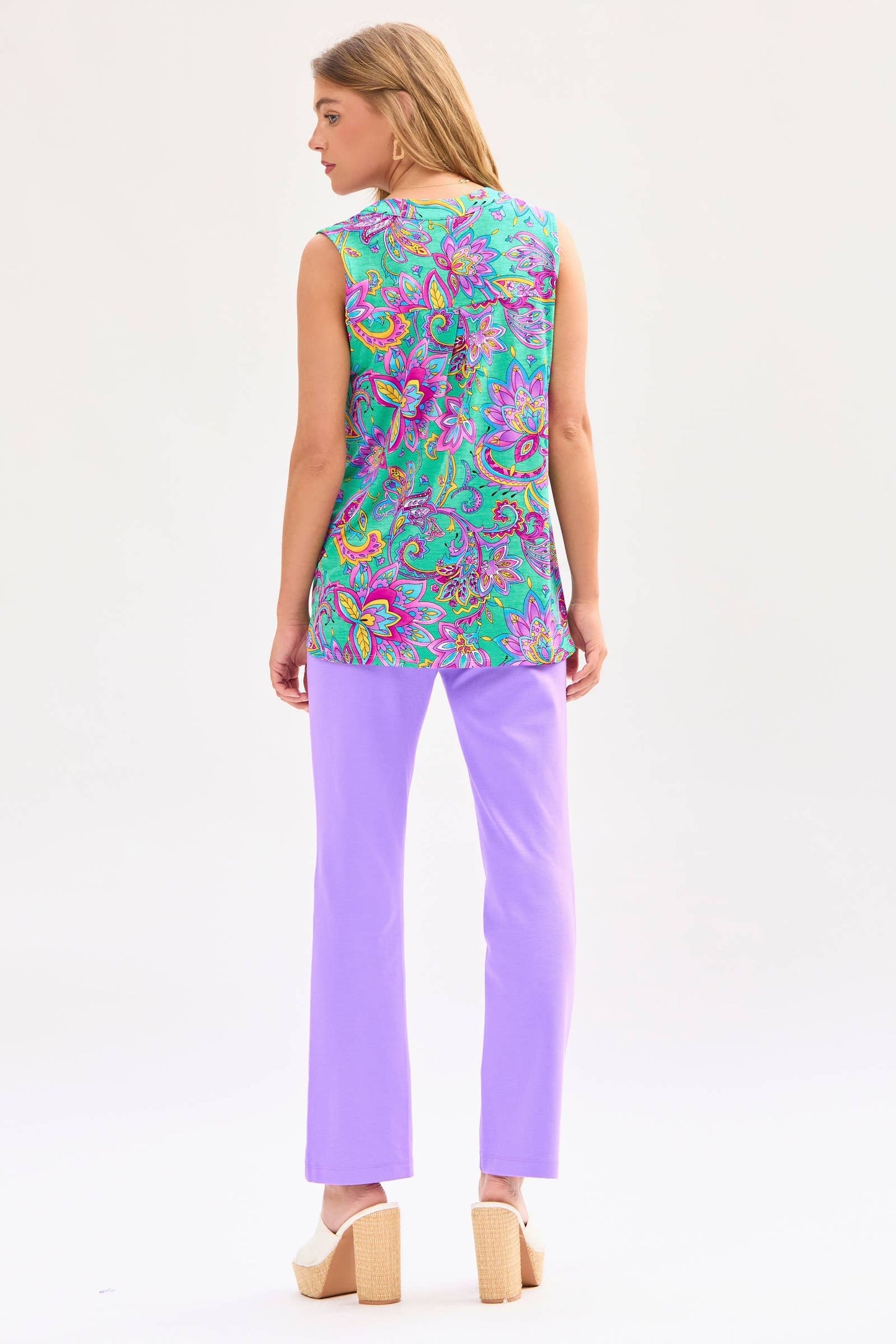 Abstract Print Sleeveless Top