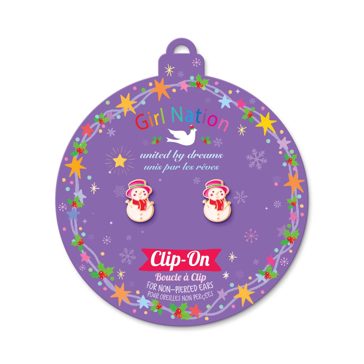Girl Nation - Snowman Wonderland Clip On Earrings