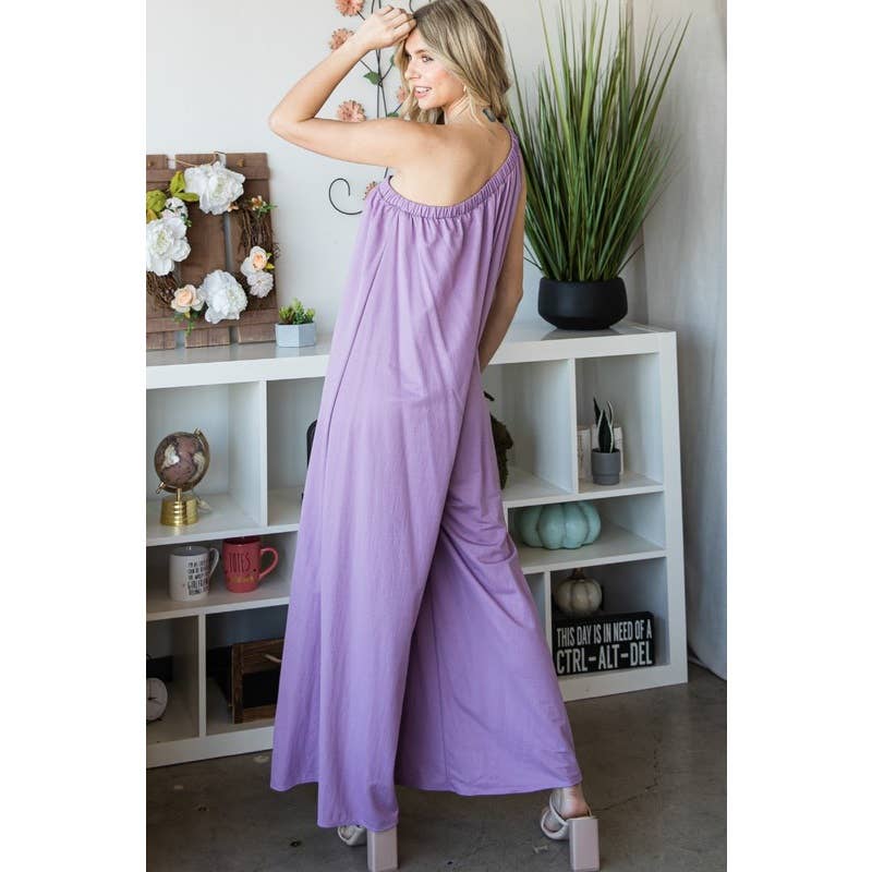 One Shoulder Wide Leg Jumpsuit