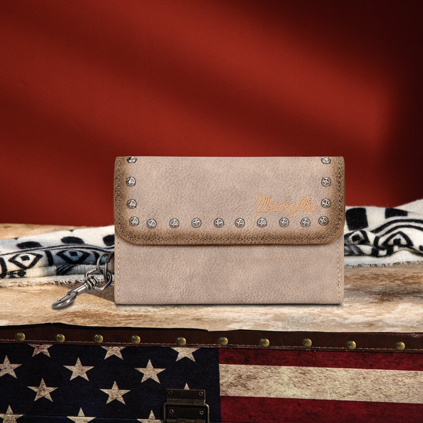 Montana West, Wrangler studded accents trifold key chain wallets WG89-W001, WG64